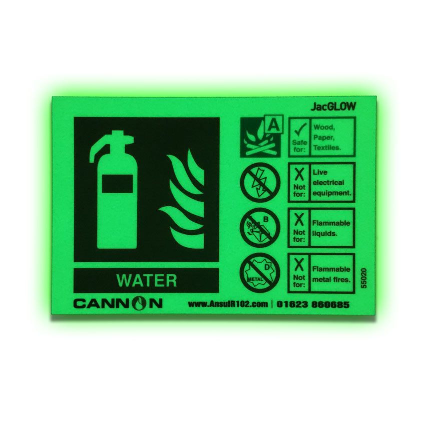 Water Extiguers Sign Water Extinguisher (Black) | Cannon Fire Protection